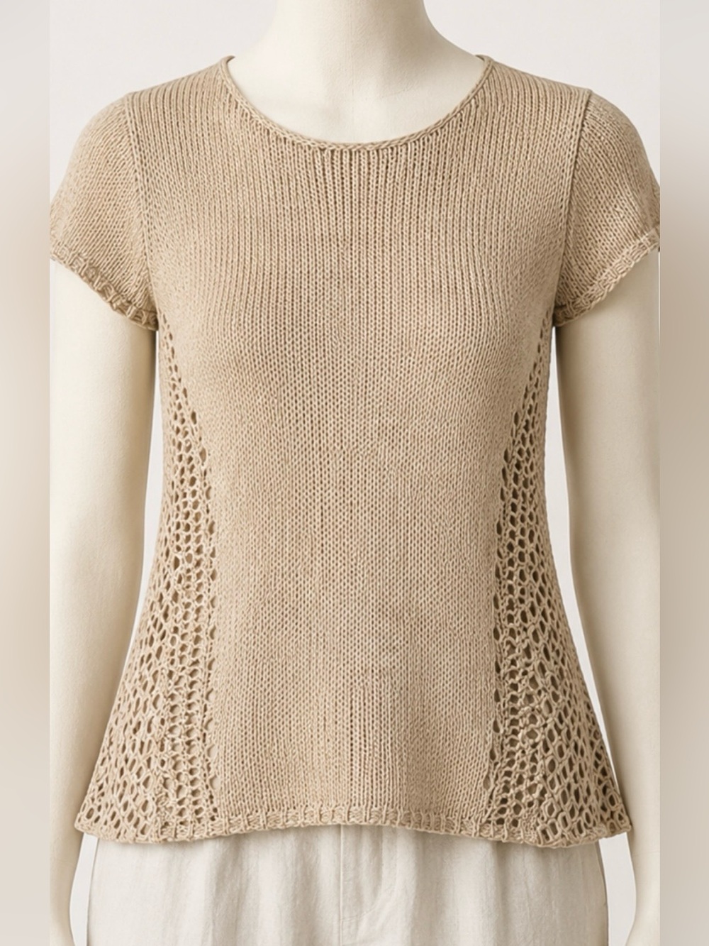 Bobeau Crochet Knit Pullover
Cream Top Size Small